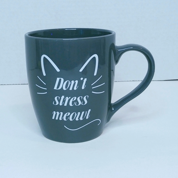 Other - Cute "Don't Stress Meowt" Gray Cat Coffee Tea Mug Cup NWT